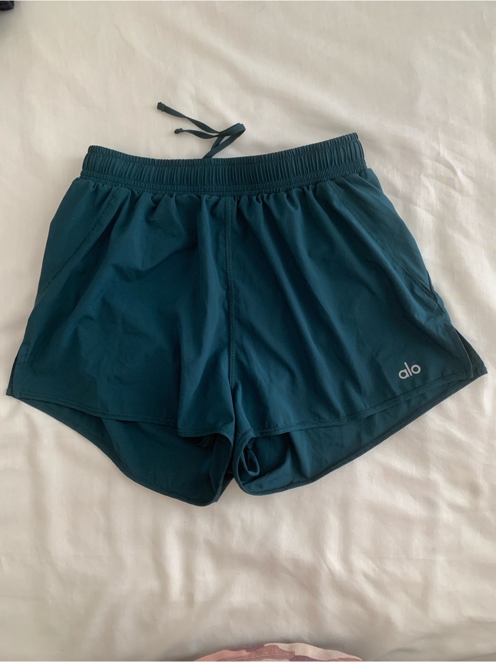 EUC Alo Yoga Teal 2-in-1 Running Shorts Approx XS Lined Activewear